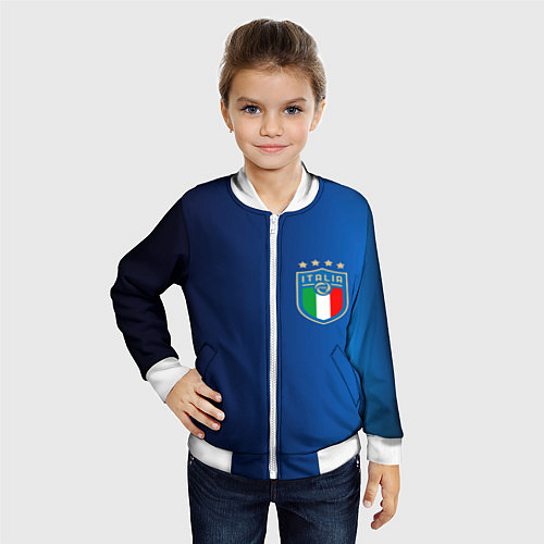 Детский бомбер Сборная Италии / 3D-Белый – фото 4