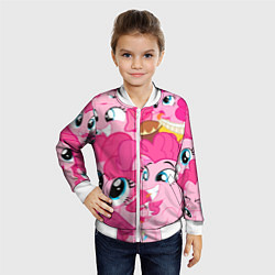 Бомбер детский Pinkie Pie pattern, цвет: 3D-белый — фото 2