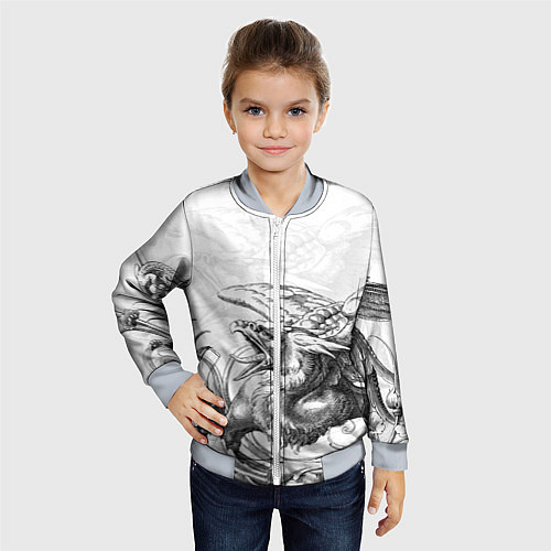 Детский бомбер Грифон / 3D-Серый – фото 4