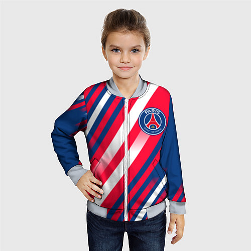 Детский бомбер ФК ПСЖ PARIS SAINT GERMAIN / 3D-Серый – фото 4