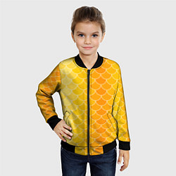 Бомбер детский Желтая чешуя, цвет: 3D-черный — фото 2