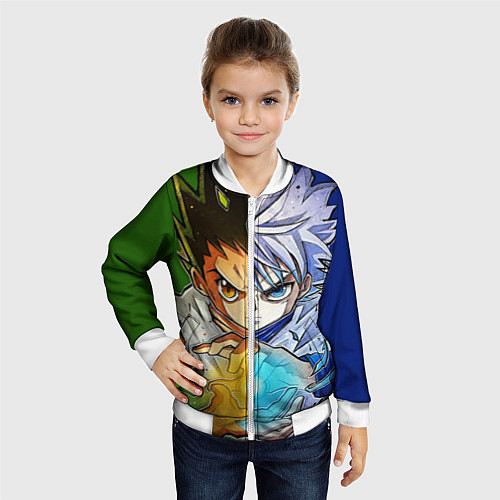 Детский бомбер Киллуа золдик и Гон хантер / 3D-Белый – фото 4