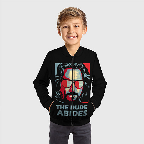 Детский бомбер The Dude Abides Лебовски / 3D-Черный – фото 3