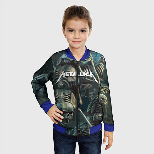 Детский бомбер Metallica Metal Skull / 3D-Синий – фото 4