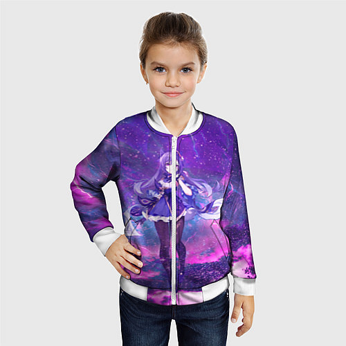 Детский бомбер Genshin Impact Кэ Цин / 3D-Белый – фото 4