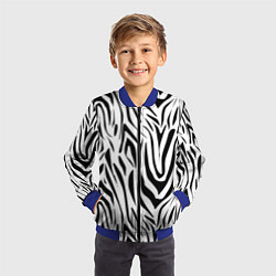 Бомбер детский Черно-белая зебра, цвет: 3D-синий — фото 2