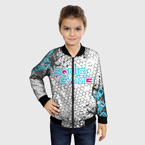 Детский бомбер Игра в кальмара / 3D-Черный – фото 4