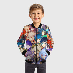 Бомбер детский Genshin Impact - персонажи, цвет: 3D-черный — фото 2