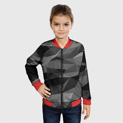 Детский бомбер Чб абстракция / 3D-Красный – фото 4