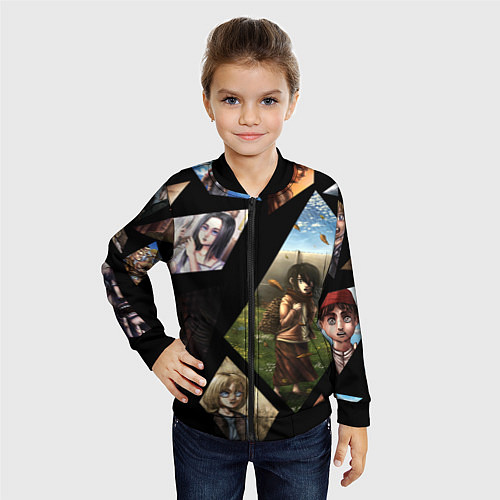 Детский бомбер Атака титанов портреты / 3D-Черный – фото 4