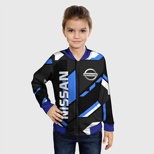Детский бомбер НИССАН ЛОГО СИНИЯ ГЕОМЕТРИЯ CYBER / 3D-Синий – фото 4