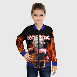 Бомбер детский ROBLOX FIRE РОБЛОКС ОГОНЬ ПОЖАРНЫЙ, цвет: 3D-синий — фото 2