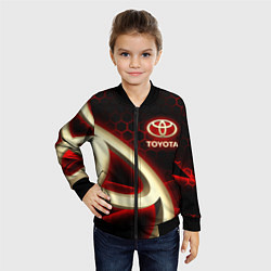 Бомбер детский Тойота Toyota, цвет: 3D-черный — фото 2