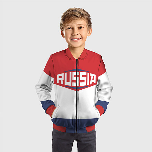 Детский бомбер Russia / 3D-Красный – фото 3