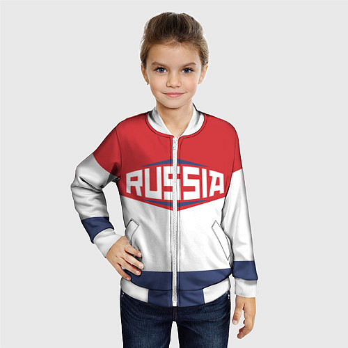 Детский бомбер Russia / 3D-Белый – фото 4