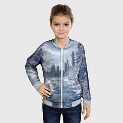 Бомбер детский СНЕЖНЫЙ ПЕЙЗАЖ, цвет: 3D-серый — фото 2