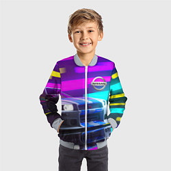 Бомбер детский NISSAN GT-R SKYLINE, цвет: 3D-серый — фото 2