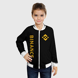 Бомбер детский БИНАНС ЛОГО КАРБОН BINANCE LOGO, цвет: 3D-белый — фото 2