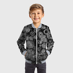 Бомбер детский Механизм и дым, стимпанк, цвет: 3D-серый — фото 2