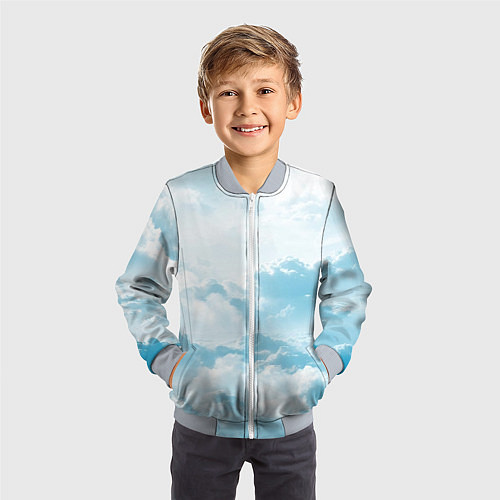 Детский бомбер Плотные облака / 3D-Серый – фото 3