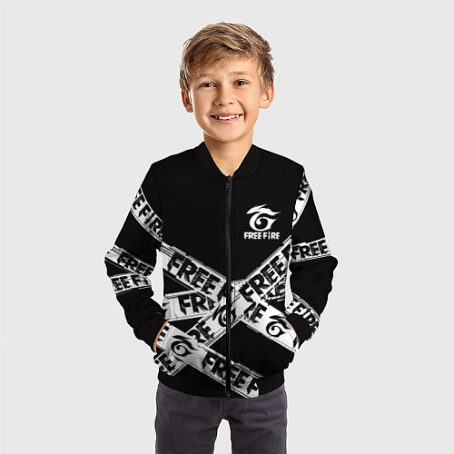 Детский бомбер GARENA FREE FIRE OFF CYBER LINE STYLE / 3D-Черный – фото 3