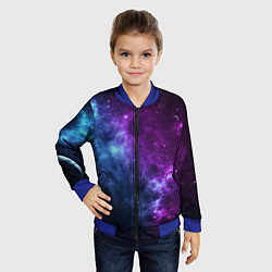 Бомбер детский NEON GALAXY НЕОНОВЫЙ КОСМОС, цвет: 3D-синий — фото 2