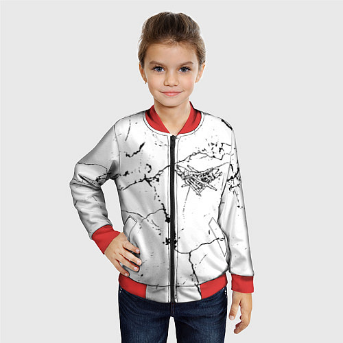 Детский бомбер Velialsquad трещины, / 3D-Красный – фото 4