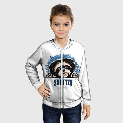 Детский бомбер Ши-Тцу Shih-Tzu / 3D-Белый – фото 4