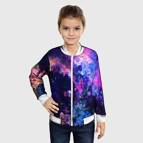 Детский бомбер НЕОНОВЫЕ КОСМОС NEON SPACE / 3D-Белый – фото 4