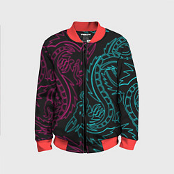 Бомбер детский НЕОНОВЫЕ ДРАКОНЫ NEON DRAGON, цвет: 3D-красный