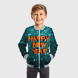 Бомбер детский HAPPY NEW YEAR 2022 С НОВЫМ ГОДОМ, цвет: 3D-серый — фото 2