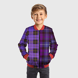 Бомбер детский Purple Checkered, цвет: 3D-красный — фото 2