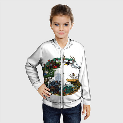 Детский бомбер Миры Хаяо Миядзаки унесенные призраками и другие / 3D-Белый – фото 4
