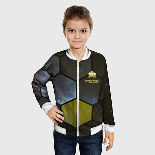Детский бомбер JWST space cell theme / 3D-Белый – фото 4