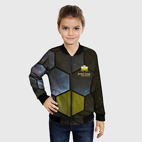 Детский бомбер JWST space cell theme / 3D-Черный – фото 4