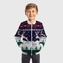 Бомбер детский СВИТЕР С ОЛЕНЯМИ DEER SWEATER, цвет: 3D-белый — фото 2