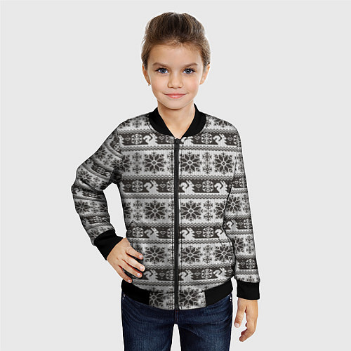 Детский бомбер Squirrel Pattern / 3D-Черный – фото 4