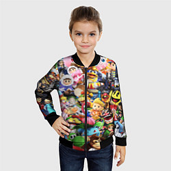 Бомбер детский SUPER SMASH BROS ГЕРОИ ИГРЫ, цвет: 3D-черный — фото 2