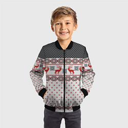 Бомбер детский НОВОГОДНИЙ УЗОР, цвет: 3D-черный — фото 2