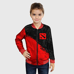 Бомбер детский DOTA 2 RED LOGO, БРЫЗГИ КРАСОК, цвет: 3D-красный — фото 2