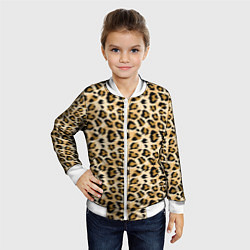 Бомбер детский Пятна Дикого Леопарда, цвет: 3D-белый — фото 2