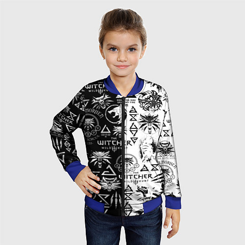 Детский бомбер THE WITCHER LOGOOMBING ВЕДЬМАК ПАТТЕРН / 3D-Синий – фото 4