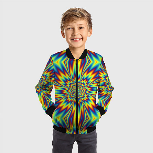 Детский бомбер Пульсирующий Огненный Цветок / 3D-Черный – фото 3