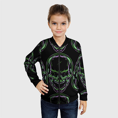 Детский бомбер Skulls vanguard pattern 2077 / 3D-Черный – фото 4