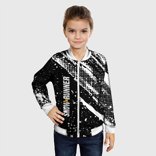 Детский бомбер SnowRunner Logo / 3D-Белый – фото 4