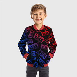 Бомбер детский POPPY PLAYTIME LOGO NEON, ХАГИ ВАГИ, цвет: 3D-красный — фото 2