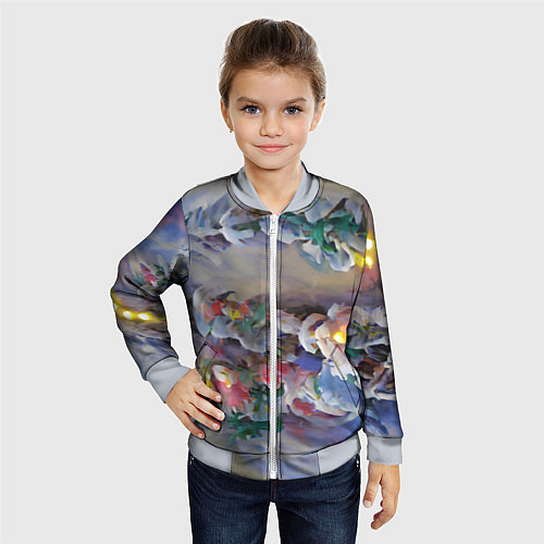 Детский бомбер Уютное новогоднее настроение / 3D-Серый – фото 4
