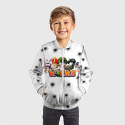 Бомбер детский Wormsчервяки, цвет: 3D-белый — фото 2