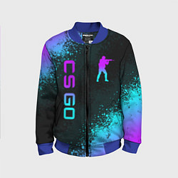 Бомбер детский CS GO NEON SYMBOL STYLE SKIN КС ГО НЕОН, цвет: 3D-синий