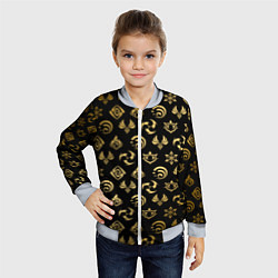 Бомбер детский GOLDEN GENSHIN IMPACT PATTERN ЗОЛОТО ГЕНШИН ИМПАКТ, цвет: 3D-серый — фото 2